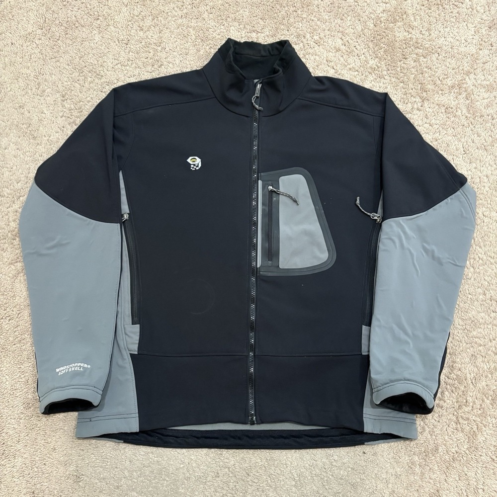 Mountain Hardwear Windstopper Soft Shell Jacket Men's XL Gray Full Zip Outdoors